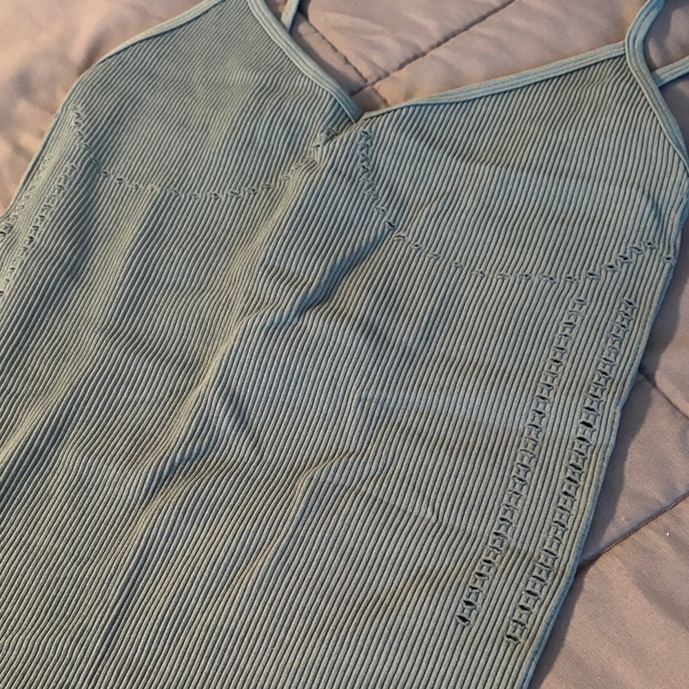 Forever 21 Knit Cami Camisole MIDI Dress S M Body Con Spanx Style NEW Green